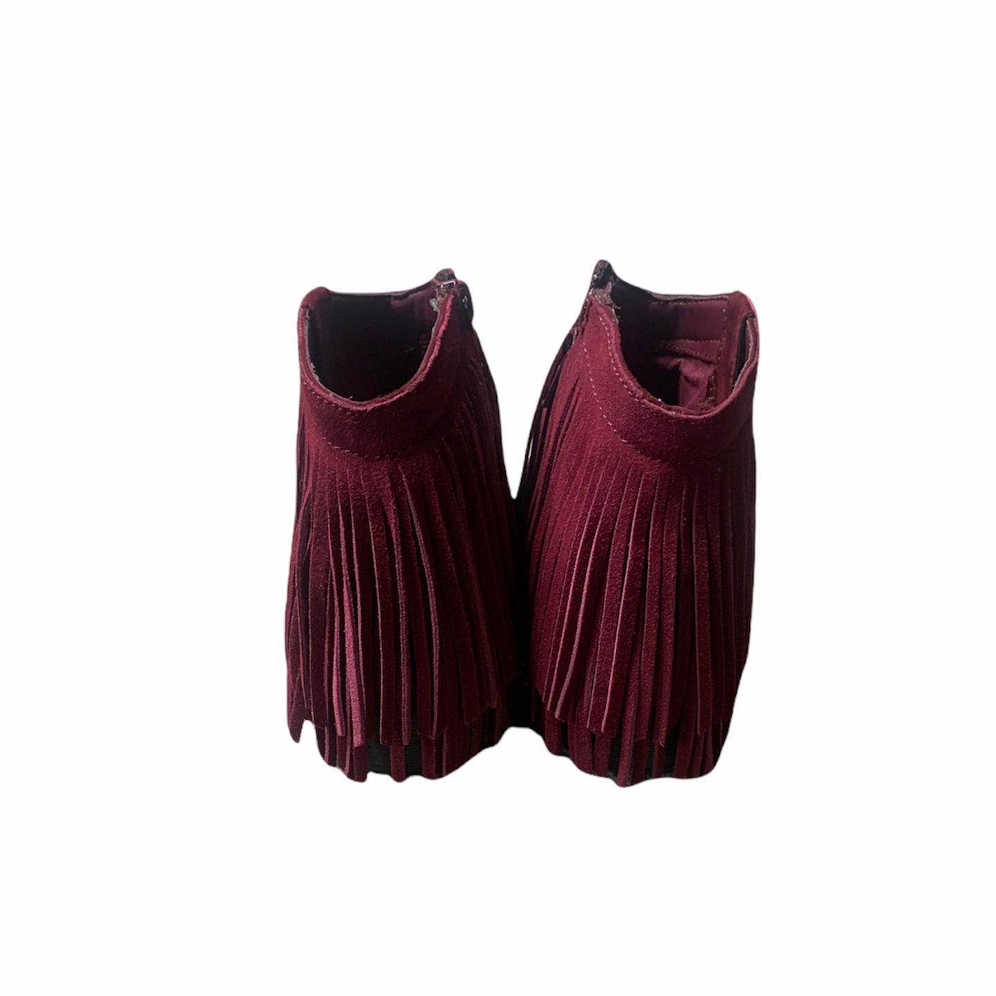 Burgundy Fringe Ankle Booties