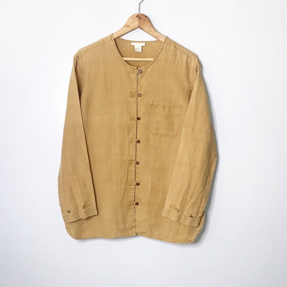 Women's Hemp Button Front Long Sleeve Tunic