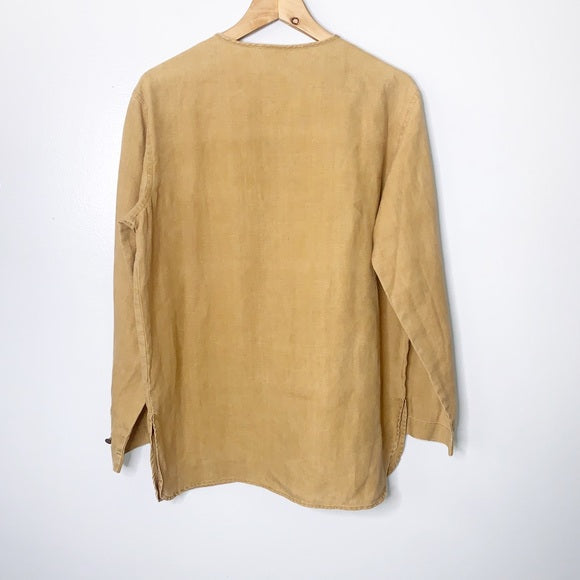 Women's Hemp Button Front Long Sleeve Tunic