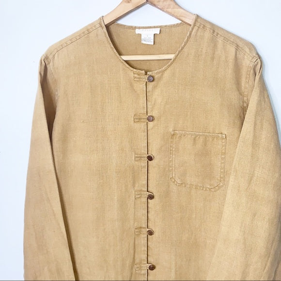 Women's Hemp Button Front Long Sleeve Tunic