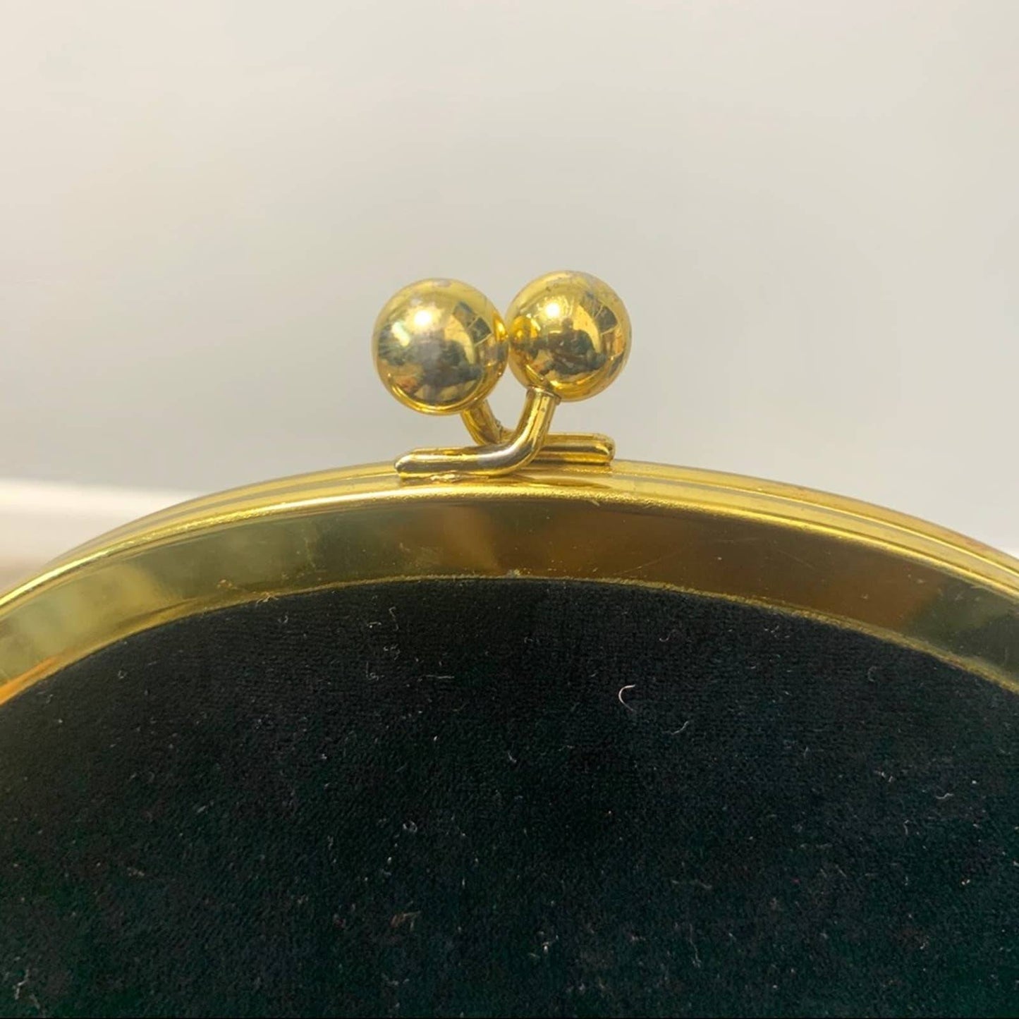 Vintage Paray Black Velvet Gold Chain Coin Purse