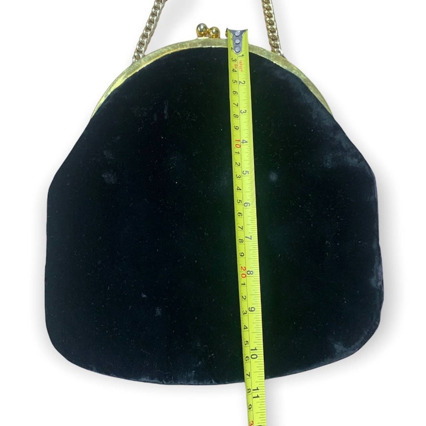Vintage Paray Black Velvet Gold Chain Coin Purse