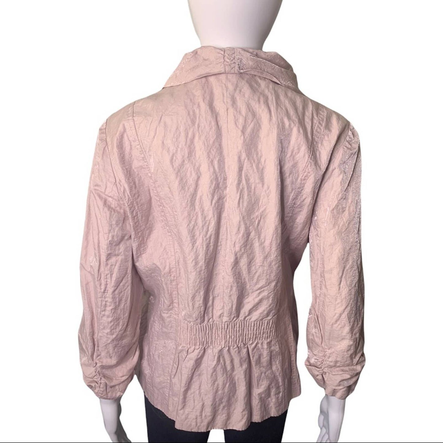 Chico’s Metallic Cringle Women’s Blush Pink Jacket Size Large