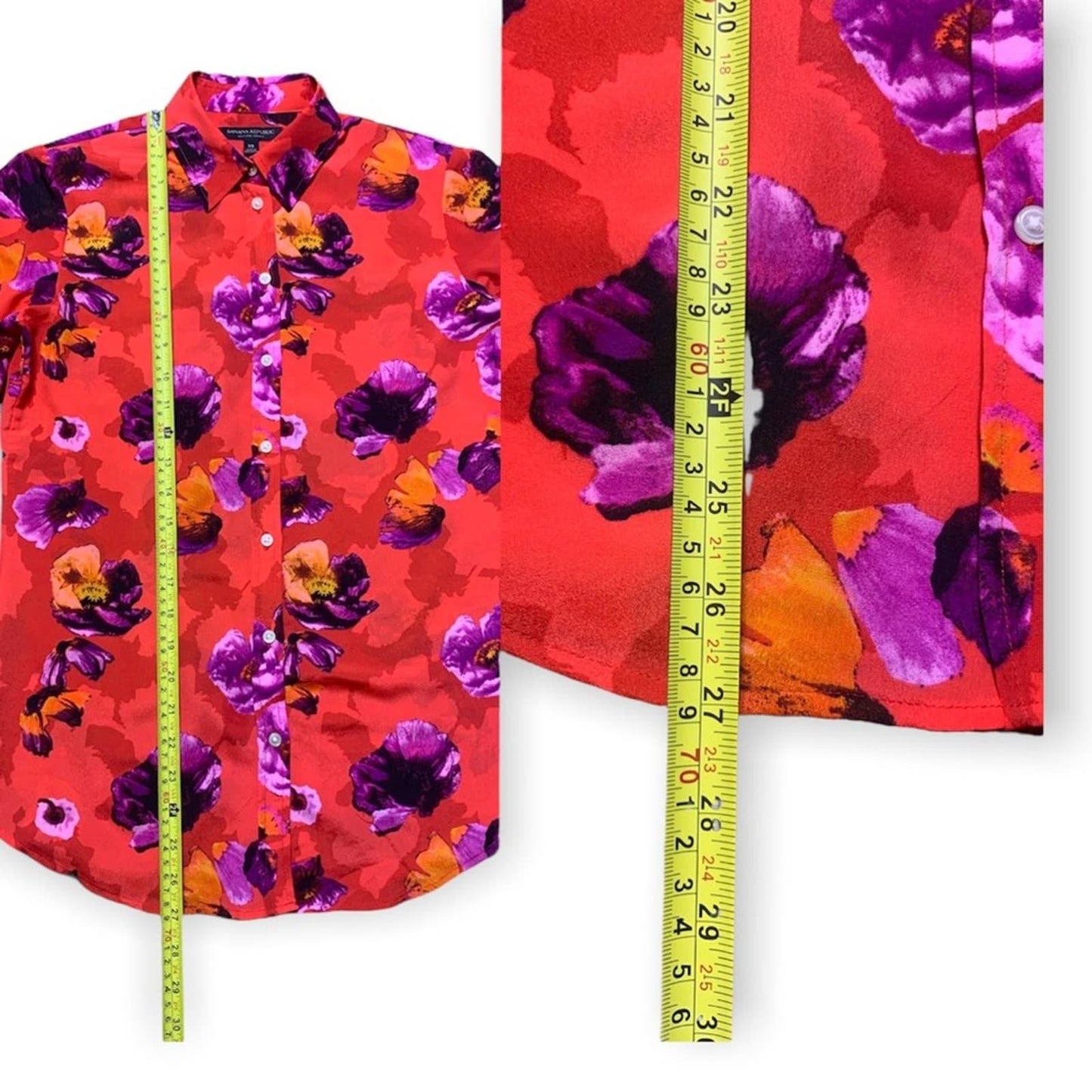 Women's Long Sleeve Floral Print Dillon Button Down Blouse Size XS
