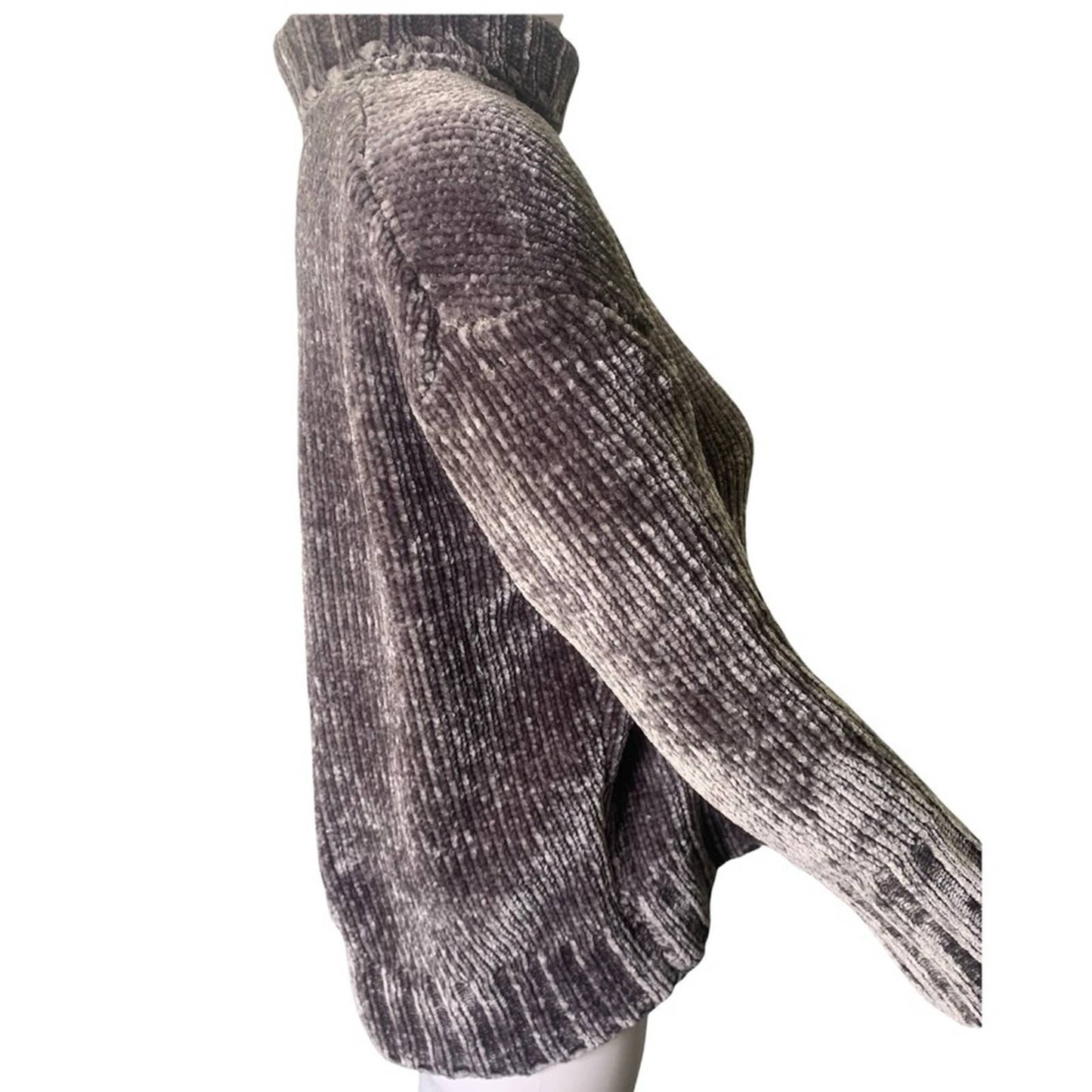 Women's Chenille Gray Turtleneck Sweater Size XS
