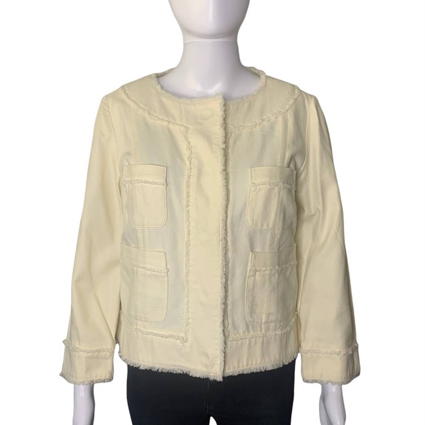 Women’s Raw Trim Femme Denim Jacket Size Medium