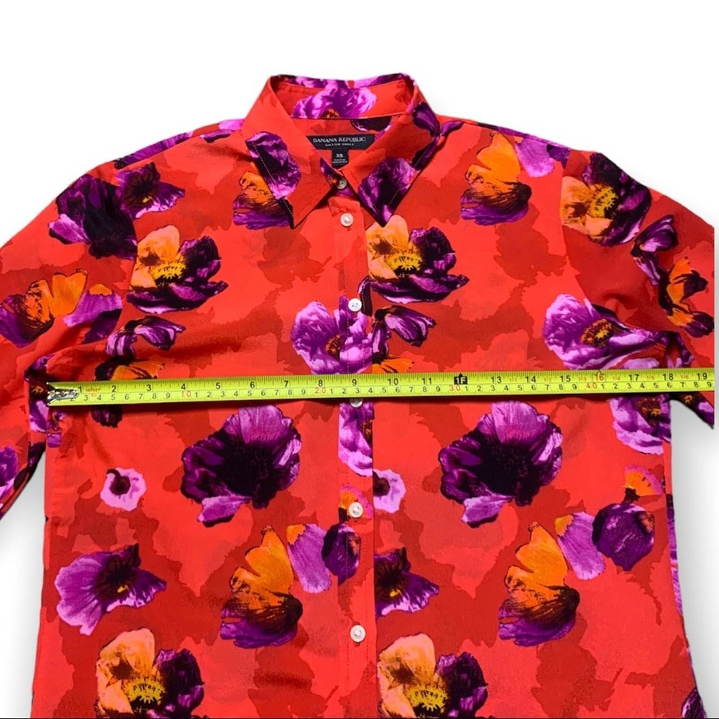 Women's Long Sleeve Floral Print Dillon Button Down Blouse Size XS