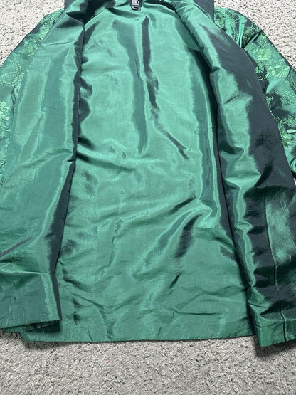 Vintage Gump’s San Francisco Jacket Women XL Brocade Satin Green Theater Fashion