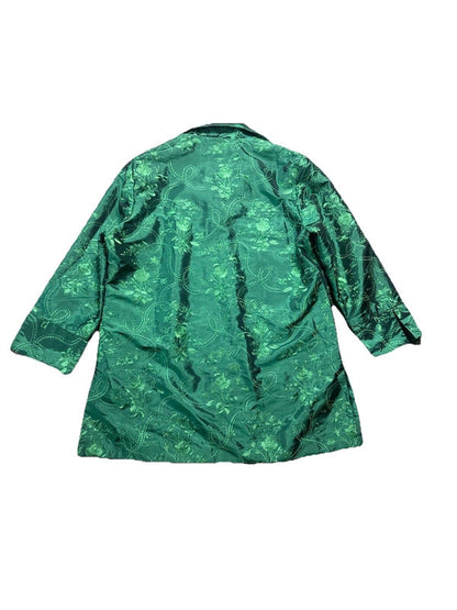 Vintage Gump’s San Francisco Jacket Women XL Brocade Satin Green Theater Fashion
