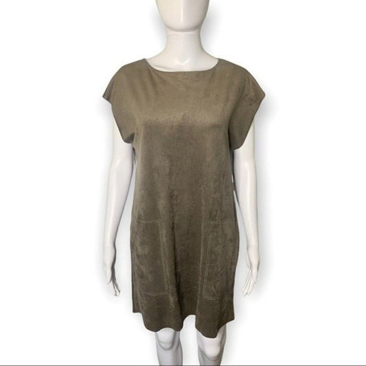 Wilfred Free Nori Dress Womens Small Brown Knee Length Minimalistic Popover
