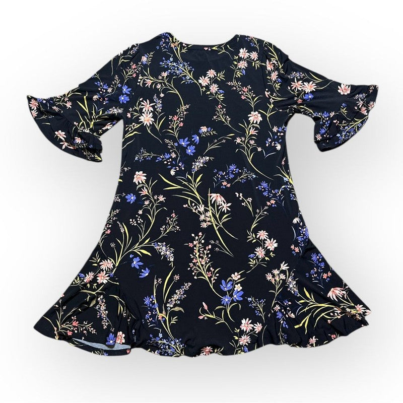 CeCe Dress Women's XL Garden Floral Ruffle Stretchy Jersey Knit Flowy Fit