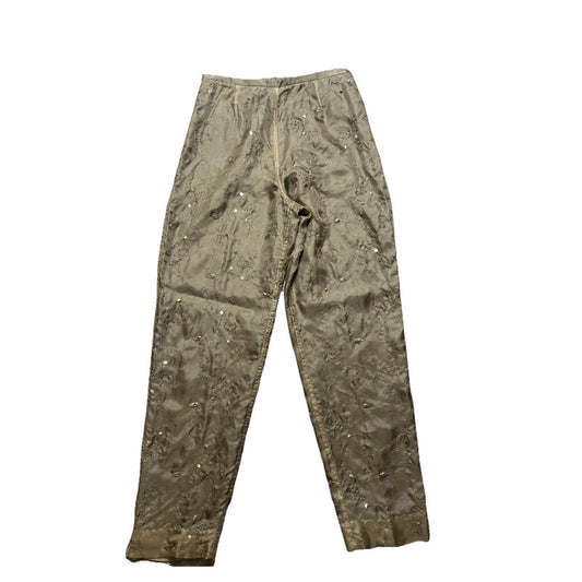 Vintage Valerie Stevens Silk Sequin Pants Women’s 6 Ehtereal High Waist Fitted