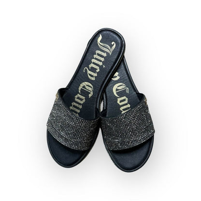 Juicy Couture Yummy Slides Womens 10 Silver Beaded Flats