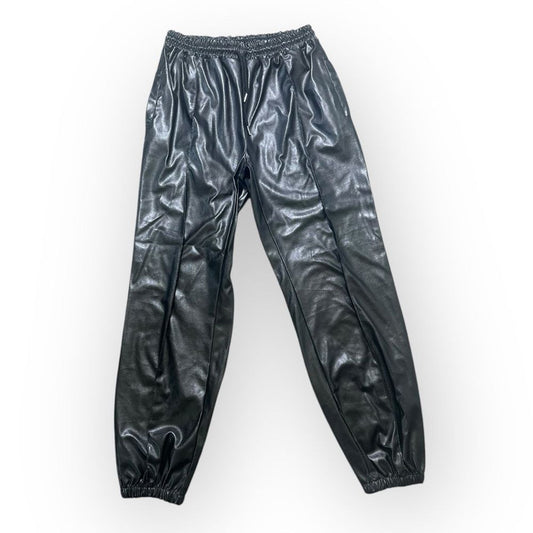 Y2K Faux Leather Pants Women’s Large Black Joggers