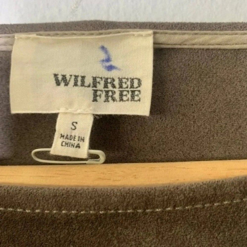 Wilfred Free Nori Dress Womens Small Brown Knee Length Minimalistic Popover