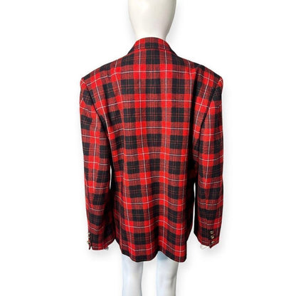 Vintage Pendleton Blazer Women’s 16 Virgin Wool Cunningham Plaid Jacket Academia