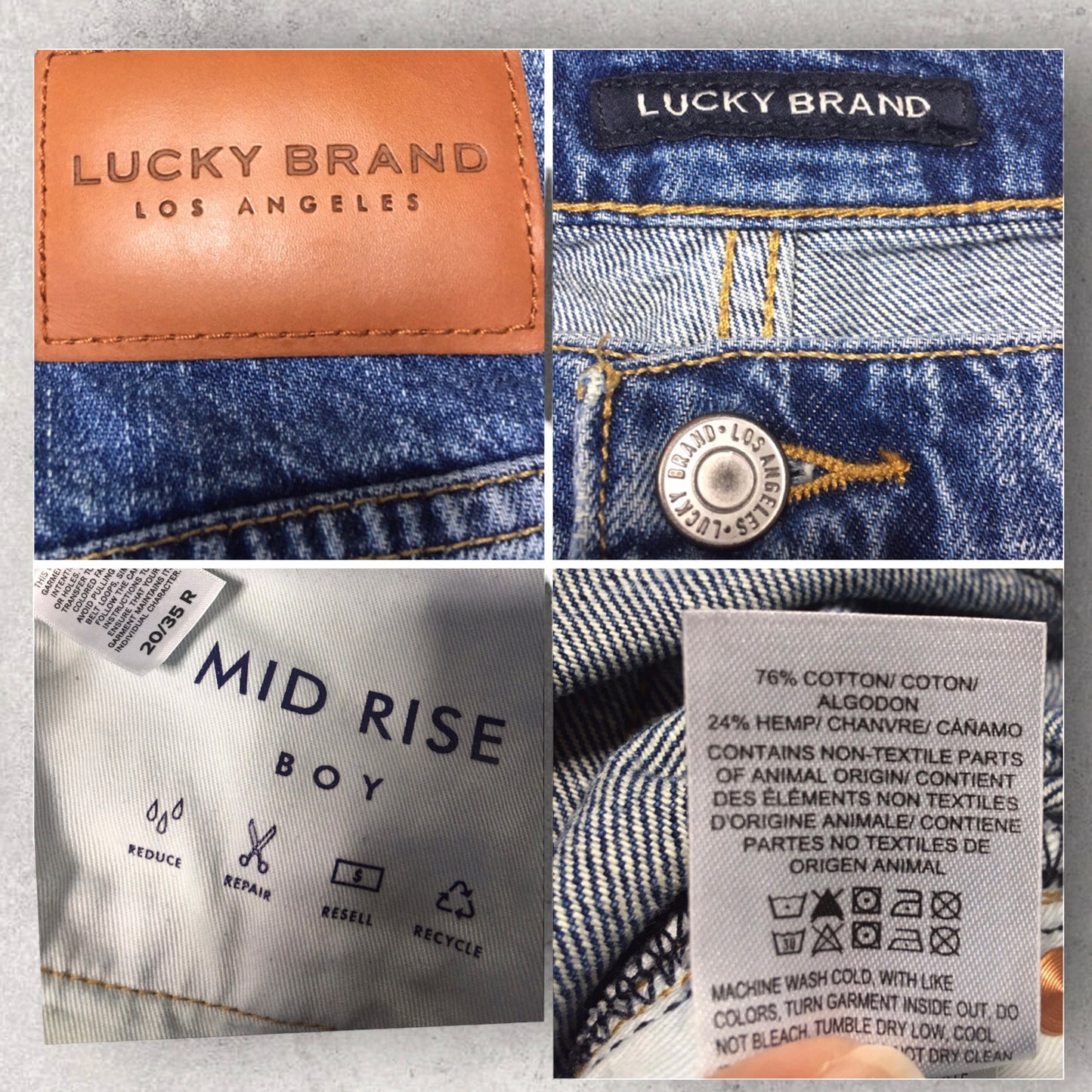 Lucky Brand Distressed Mid Rise Boy Jeans Women’s Size 20