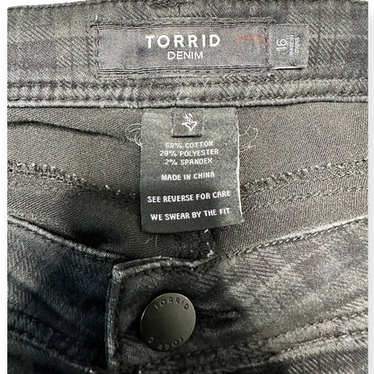 Torrid Plaid Gray & Black Legging Jeans  Women’s Size 16