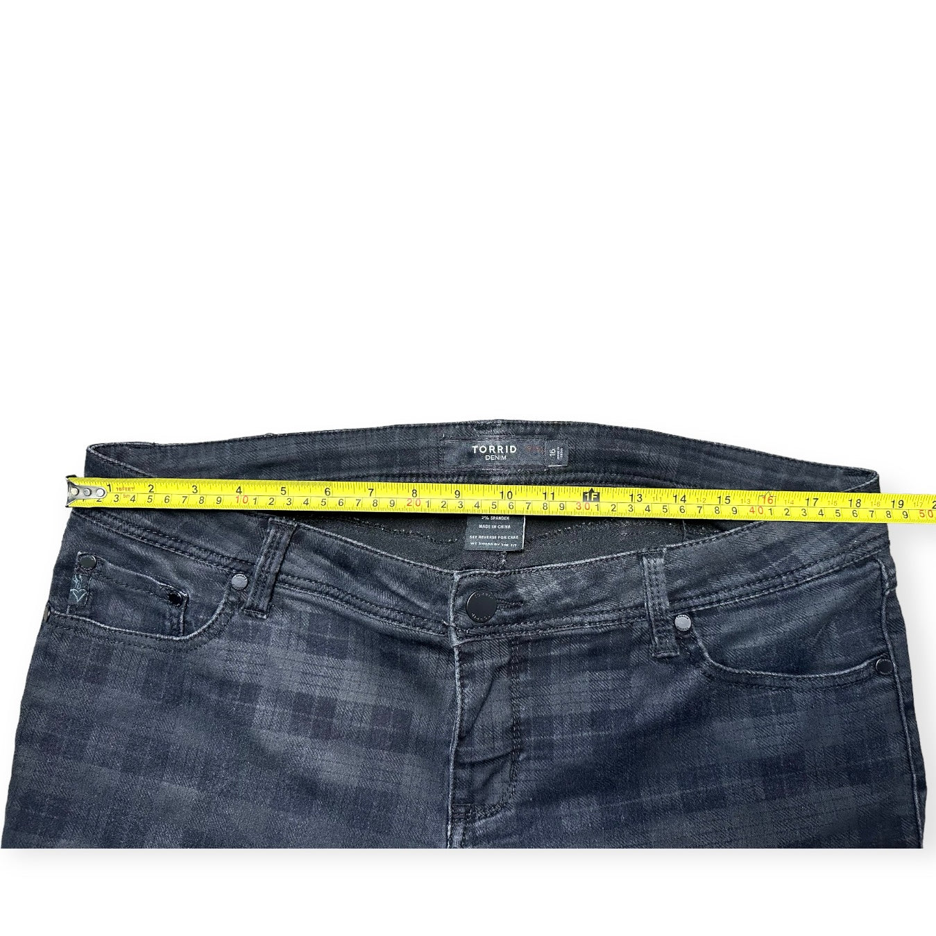 Torrid Plaid Gray & Black Legging Jeans  Women’s Size 16