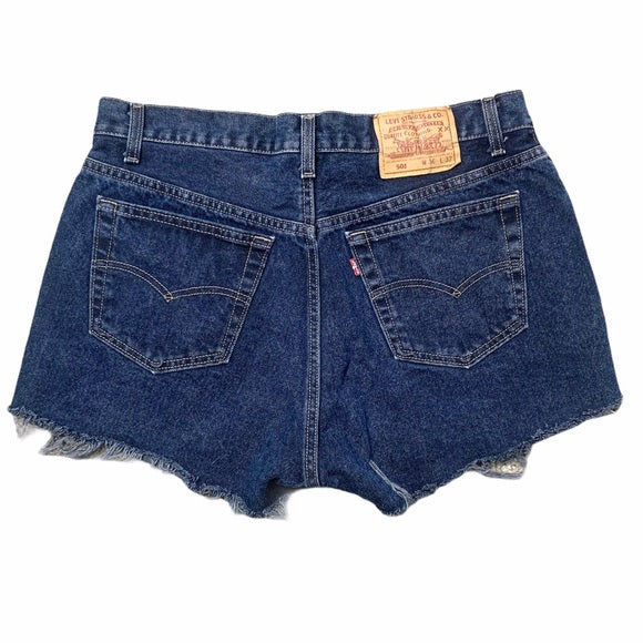 Levi’s 501 High Waisted Button Fly Raw Hem Shorts .