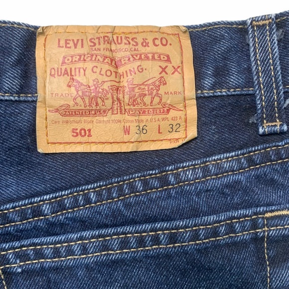 Levi’s 501 High Waisted Button Fly Raw Hem Shorts .