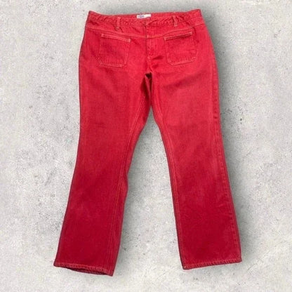 Y2K Plus Size Western Red Bootcut Jeans Women’s Size 20