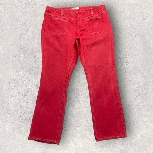Y2K Plus Size Western Red Bootcut Jeans Women’s Size 20