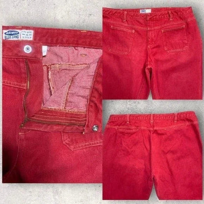 Y2K Plus Size Western Red Bootcut Jeans Women’s Size 20