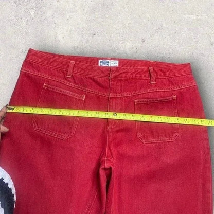 Y2K Plus Size Western Red Bootcut Jeans Women’s Size 20