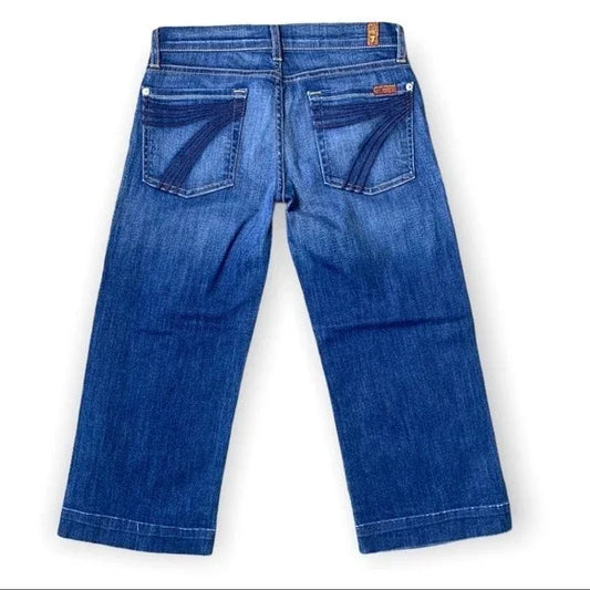 7 For All Mankind Crop DOJO Embroidered Pocket Jeans Women’s Size 27