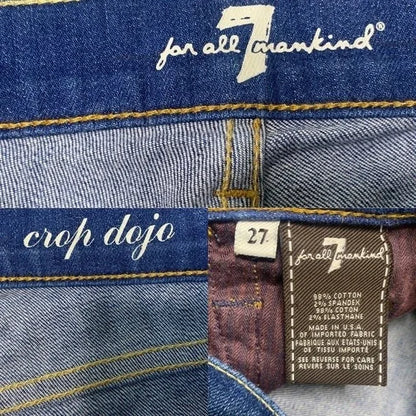 7 For All Mankind Crop DOJO Embroidered Pocket Jeans Women’s Size 27