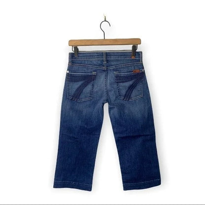 7 For All Mankind Crop DOJO Embroidered Pocket Jeans Women’s Size 27