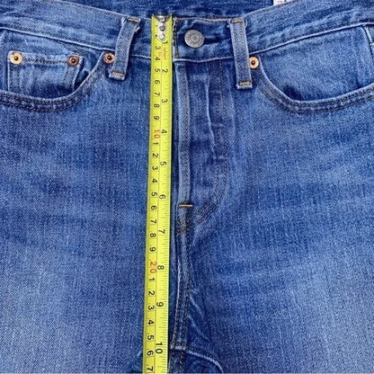 Levi’s Button Fly White Oak Cone Denim Raw Hem Skinny Jeans Women’s Size 25