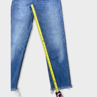 Levi’s Button Fly White Oak Cone Denim Raw Hem Skinny Jeans Women’s Size 25