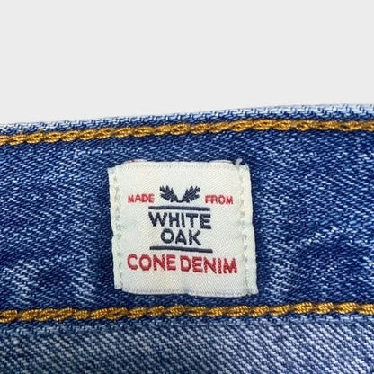 Levi’s Button Fly White Oak Cone Denim Raw Hem Skinny Jeans Women’s Size 25