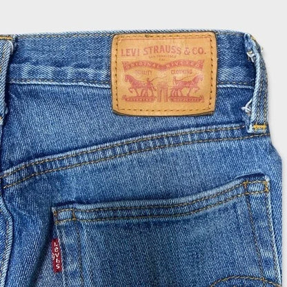 Levi’s Button Fly White Oak Cone Denim Raw Hem Skinny Jeans Women’s Size 25