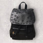 Faux Leather Black Laser Cut Backpack