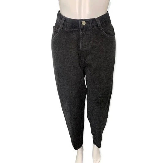 Vintage Gitano High Rise Fitted Women’s Black Tapered Leg Jeans Size 26"