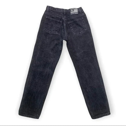 Ralph Lauren Polo Jeans Shredded Relaxed Fit Women’s Black Jeans Size 28"