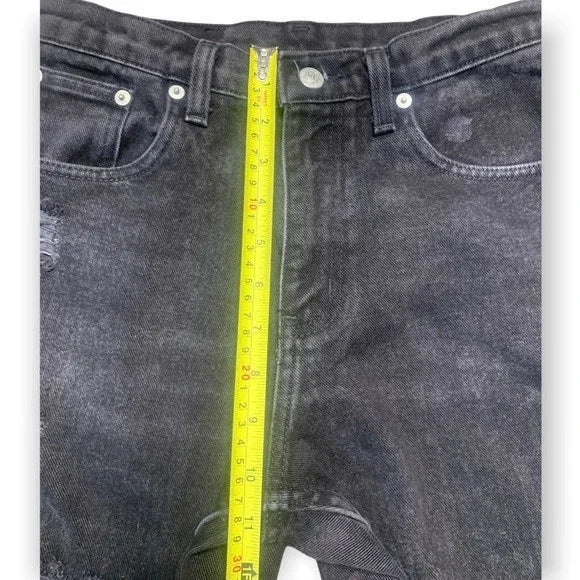 Ralph Lauren Polo Jeans Shredded Relaxed Fit Women’s Black Jeans Size 28"