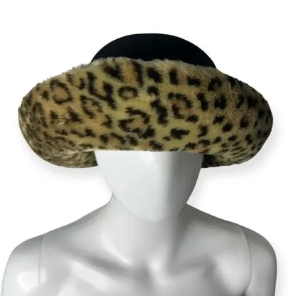 Vintage Bollman Hat Company Doeskin Leopard Print Faux Fur Wool Hat