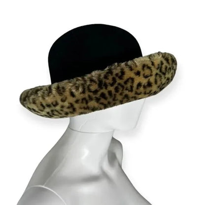 Vintage Bollman Hat Company Doeskin Leopard Print Faux Fur Wool Hat