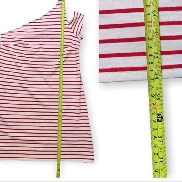 Anthropologie Maeve Striped Marketa One-Shoulder Dress