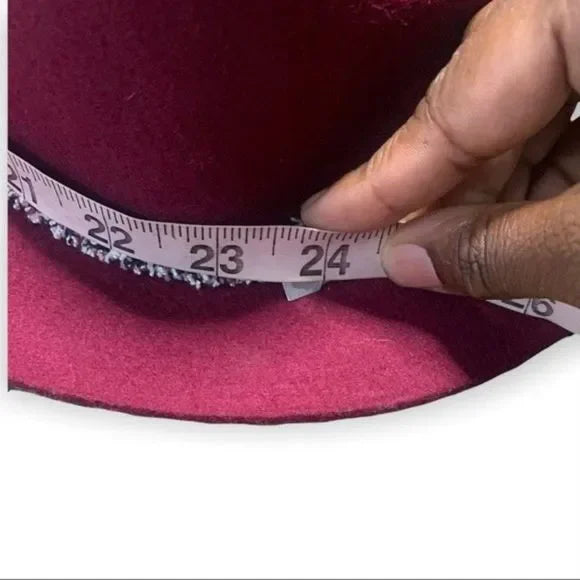 Women’s Maroon Tweed Accent Wool Floppy Hat