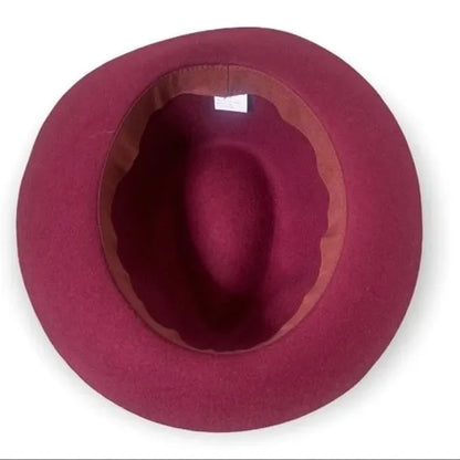 Women’s Maroon Tweed Accent Wool Floppy Hat
