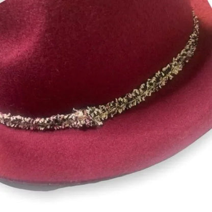 Women’s Maroon Tweed Accent Wool Floppy Hat