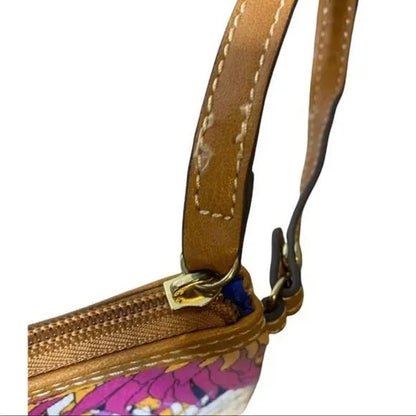 Nine West Faux Leather Bright Floral Print Wristlet