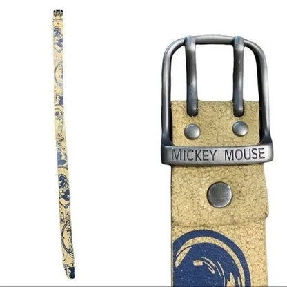 Disney Mickey Mouse Rival Faux Leather Silver Buckle Belt