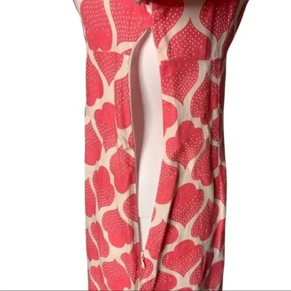 Boden Boho Moroccan Ikat Linen Pink & White Dress