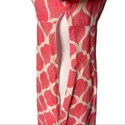 Boden Boho Moroccan Ikat Linen Pink & White Dress